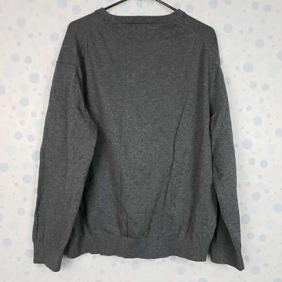 Tommy Hilfiger gray mens casual sweater top v-neck - Picture 2 of 2